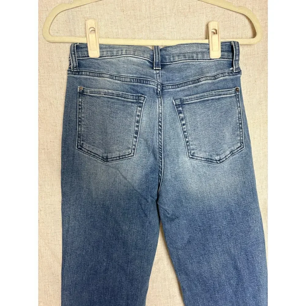 Splendid Blue Raw Flare Hem High Rise Jeans Sz. 27